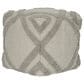 India House 18" x 18" Square Fringe Pouf in Grey, , large
