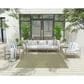 Nourison Courtyard Ivory and Green 6" Square Indoor/Outdoor Area Rug, , large