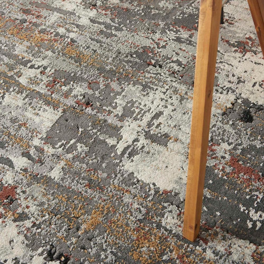 Nourison Tangra TNR02 5&#39;3&quot; x 7&#39;3&quot; Grey and Multicolor Area Rug, , large