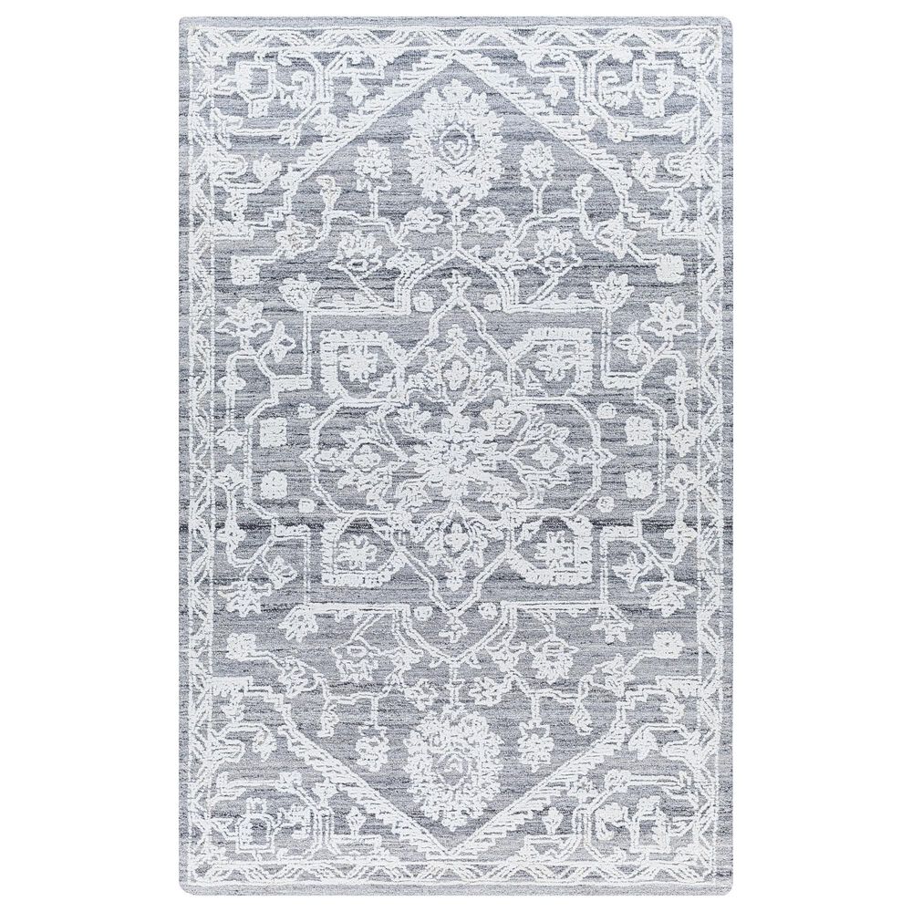 Surya Piazza PZZ-2303 2" x 3" White, Charcoal, Black, Light Grey Area Rug, , large