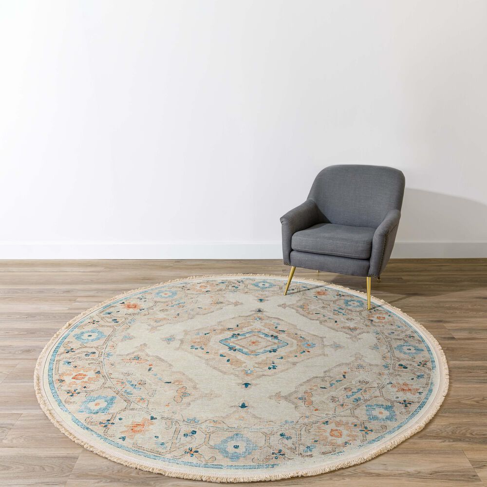 Dalyn Rug Company Marbella 8&#39; Round Ivory Area Rug, , large