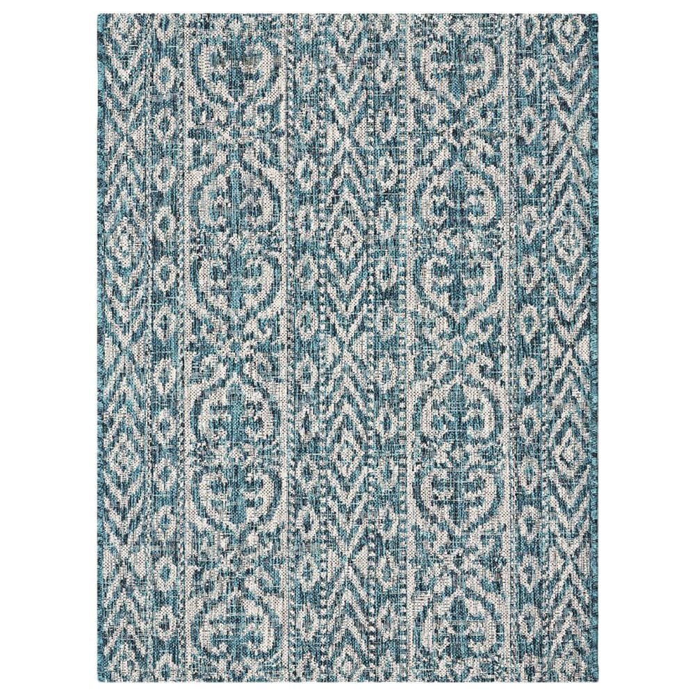 L&R Resources Sun Shower 3" x 5" Blue and Green Indoor/Outdoor Area Rug, , large
