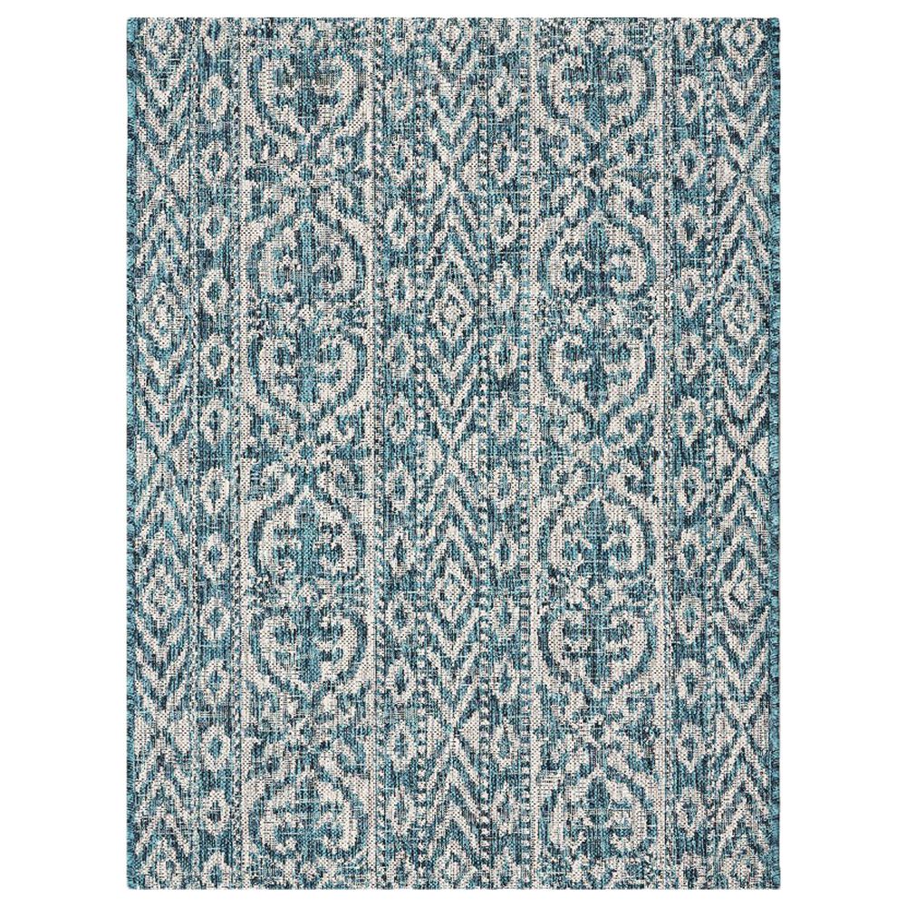 L&R Resources Sun Shower 3" x 5" Blue and Green Indoor/Outdoor Area Rug, , large