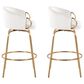 LumiSource Claire Swivel Counter Stool with Cream Velvet Upholstery in Gold (Set of 2), , large