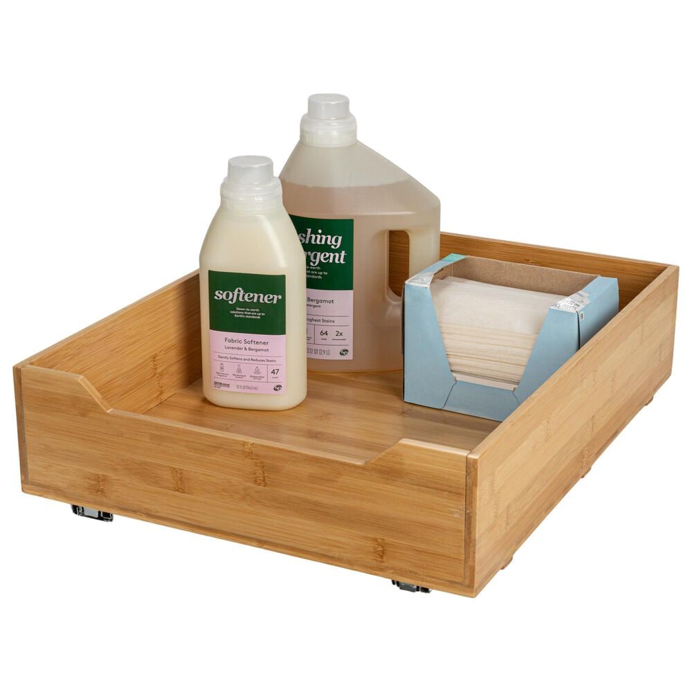 Household Essentials Glidez 17" 1-Tier Pull-Out/Slide-Out Storage Organizer for Under Cabinet Use in Natural, , large
