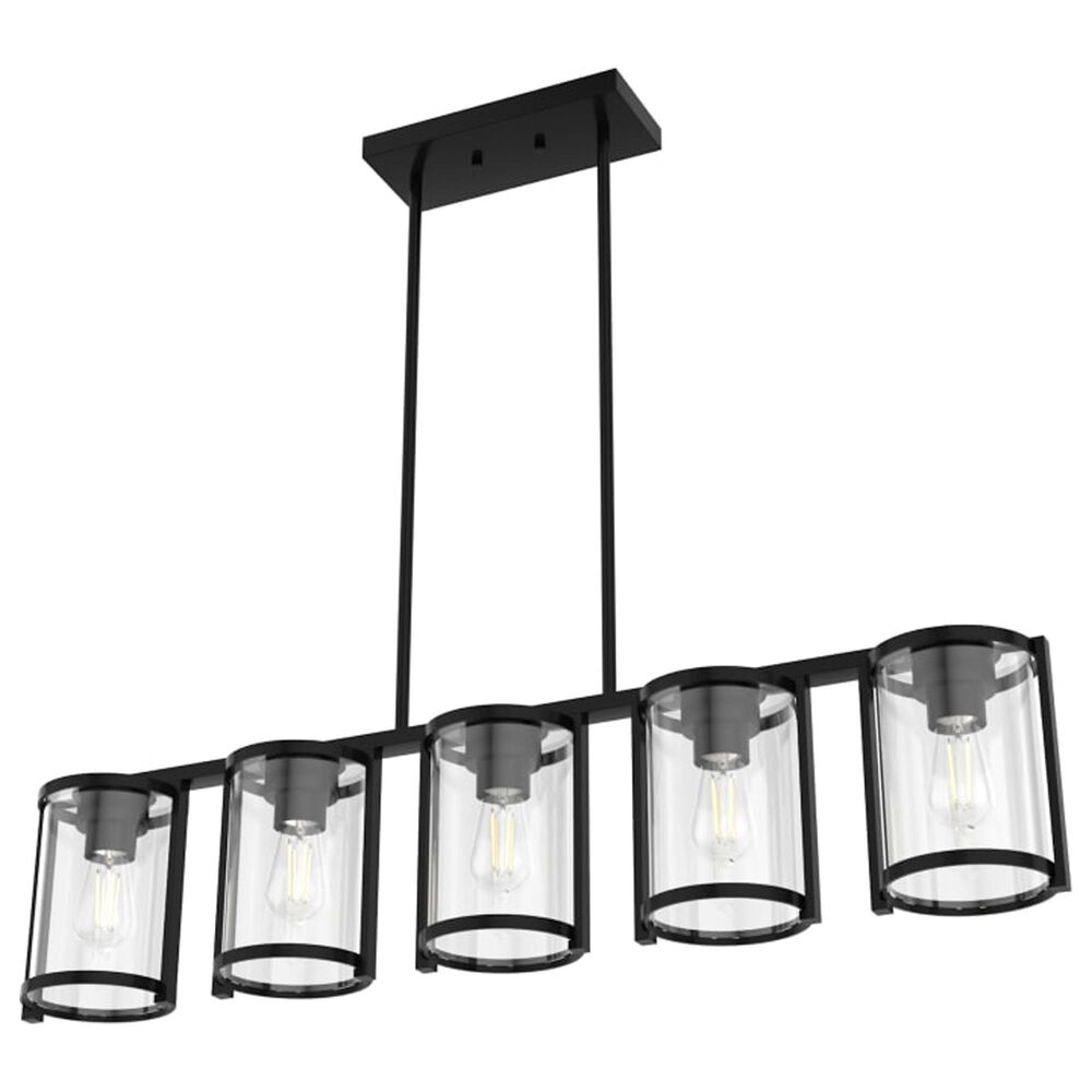 Hunter Astwood 5-Light Linear Chandelier in Matte Black, , large