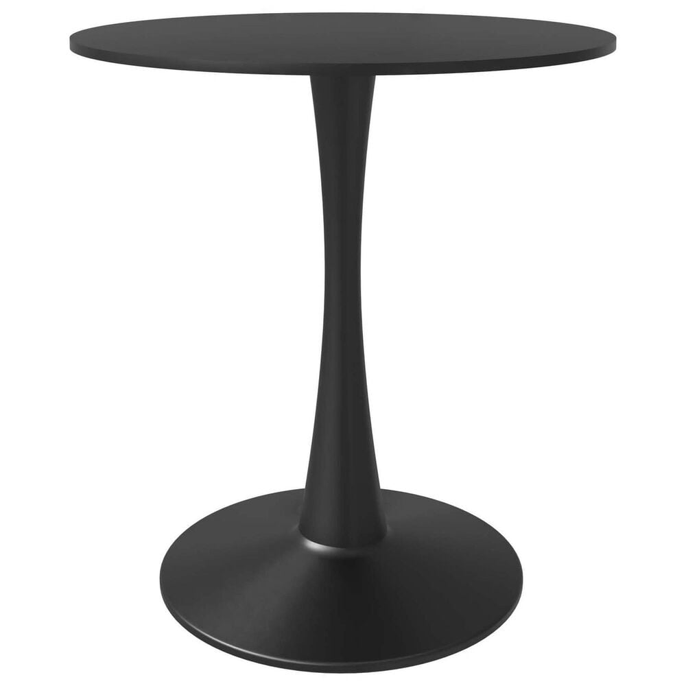 Leisuremod Bristol 24&quot; Round Dining Table with MDF Top in Black - Table Only, , large