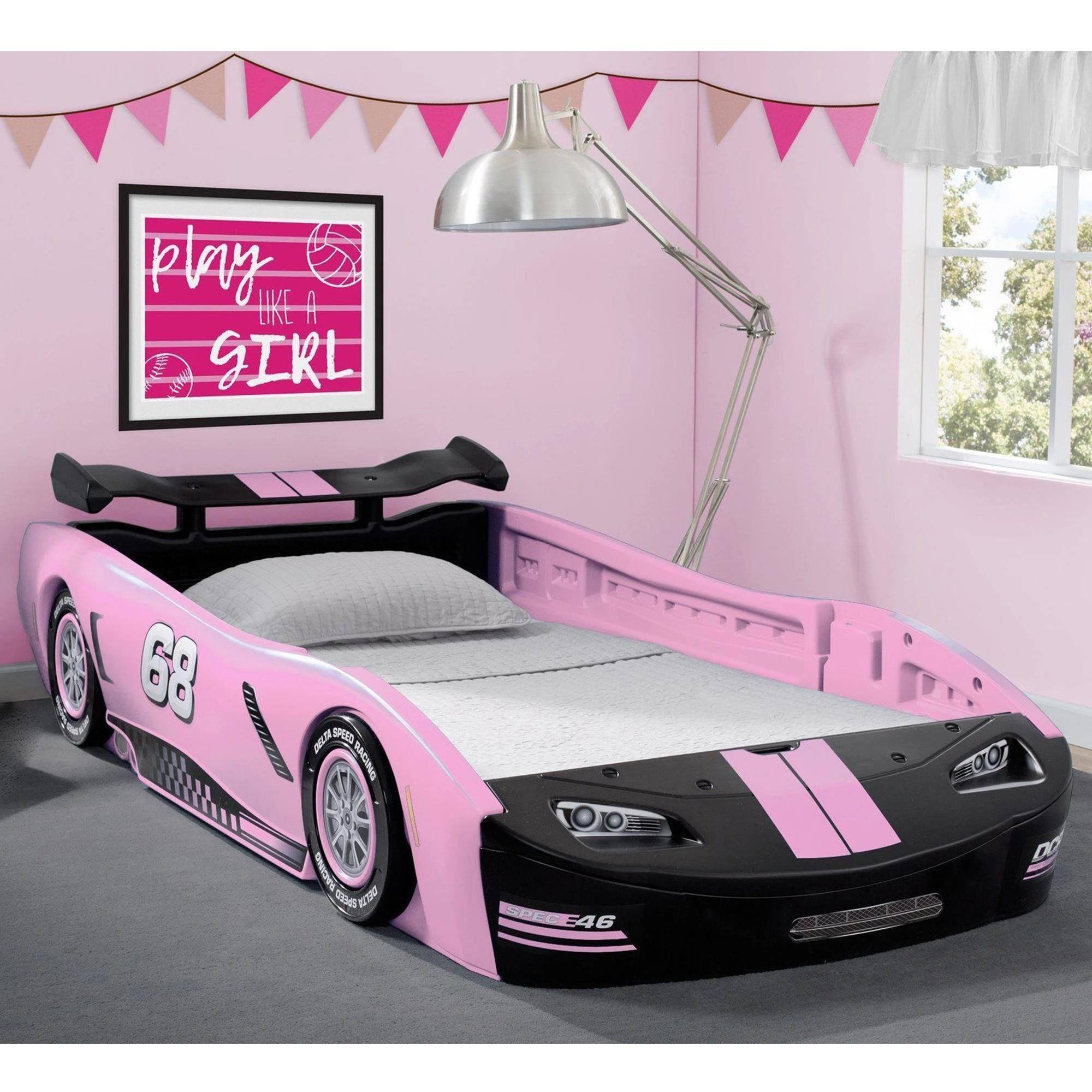 Delta Turbo Race Car Twin Bed in Pink NFM