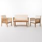 Noble House Carolina 4-Piece Patio Chat Set in Teak Brown, , large