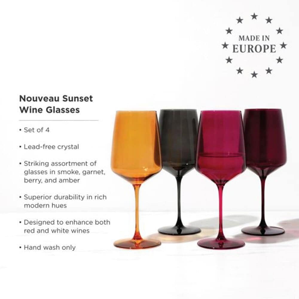 True Brands Reserve Nouveau Crystal Wine Glasses in Sunset &#40;Set of 4&#41;, , large
