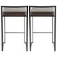 Lumisource Fuji Stackable Counter Stool with Brown Faux Leather Cushion in Black (Set of 2), , large