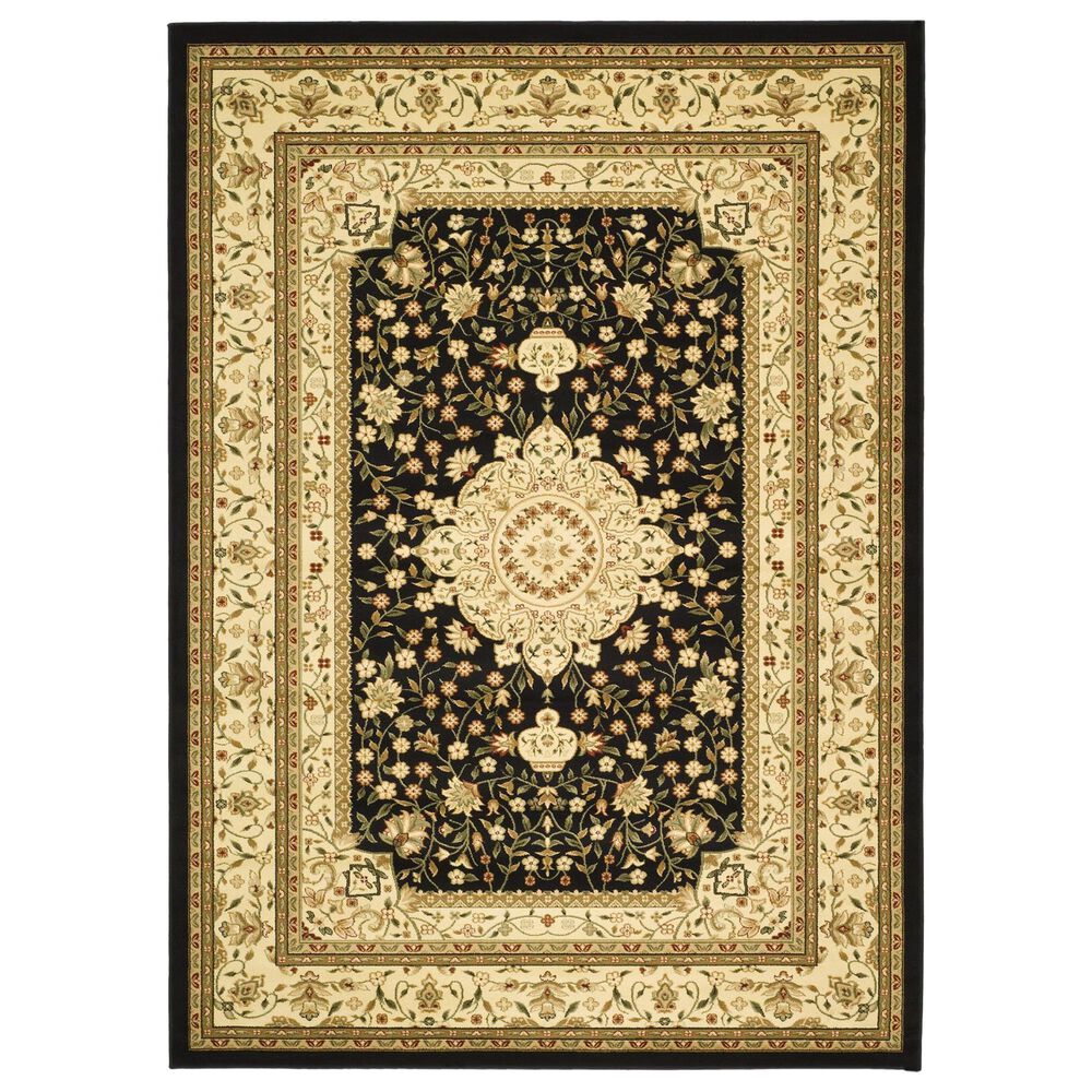 Safavieh Lyndhurst LNH213 9" x 12" Black and Ivory Area Rug, , large