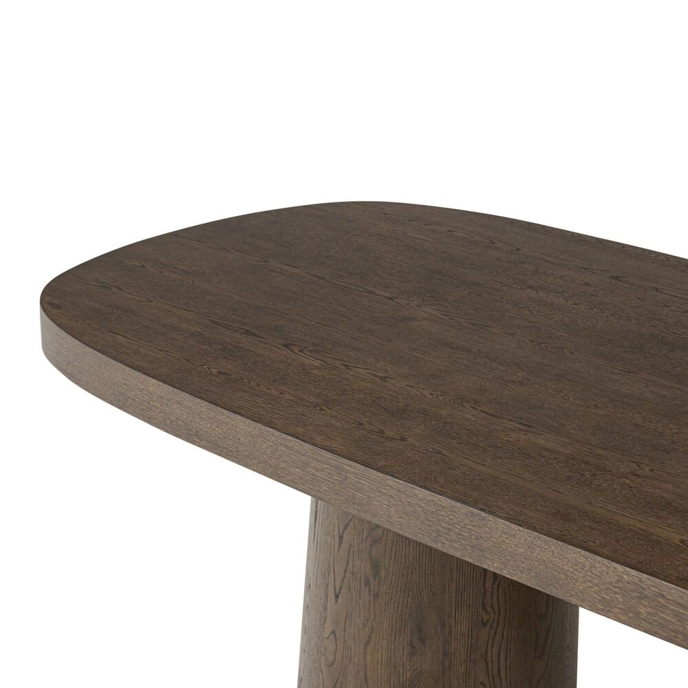 Four Hands Valen Dining Table in Rustic Brown Oak Veneer - Table Only, , large