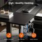 HOMLUX 47" Height-Adjustable Sit-Stand Computer Desk with Printer Cabinet in Black, , large