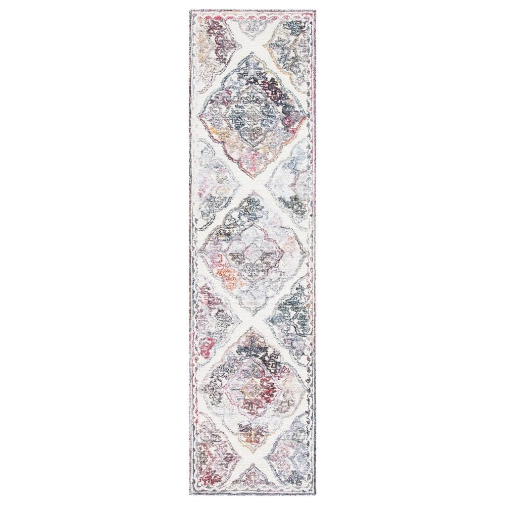 Safavieh Micro-Loop Oriental 2"3" x 9" Grey and Ivory Runner, , large