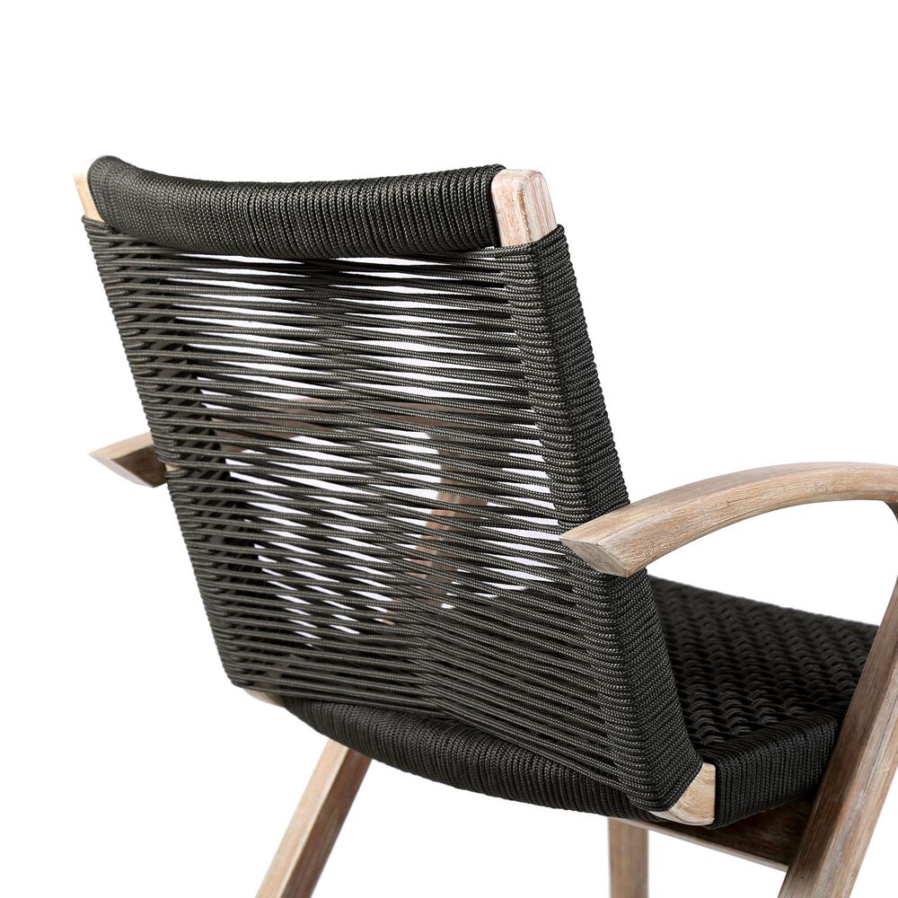 Blue River Nabila Outdoor Dining Chair with Charcoal Rope in Light Teak (Set of 2), , large