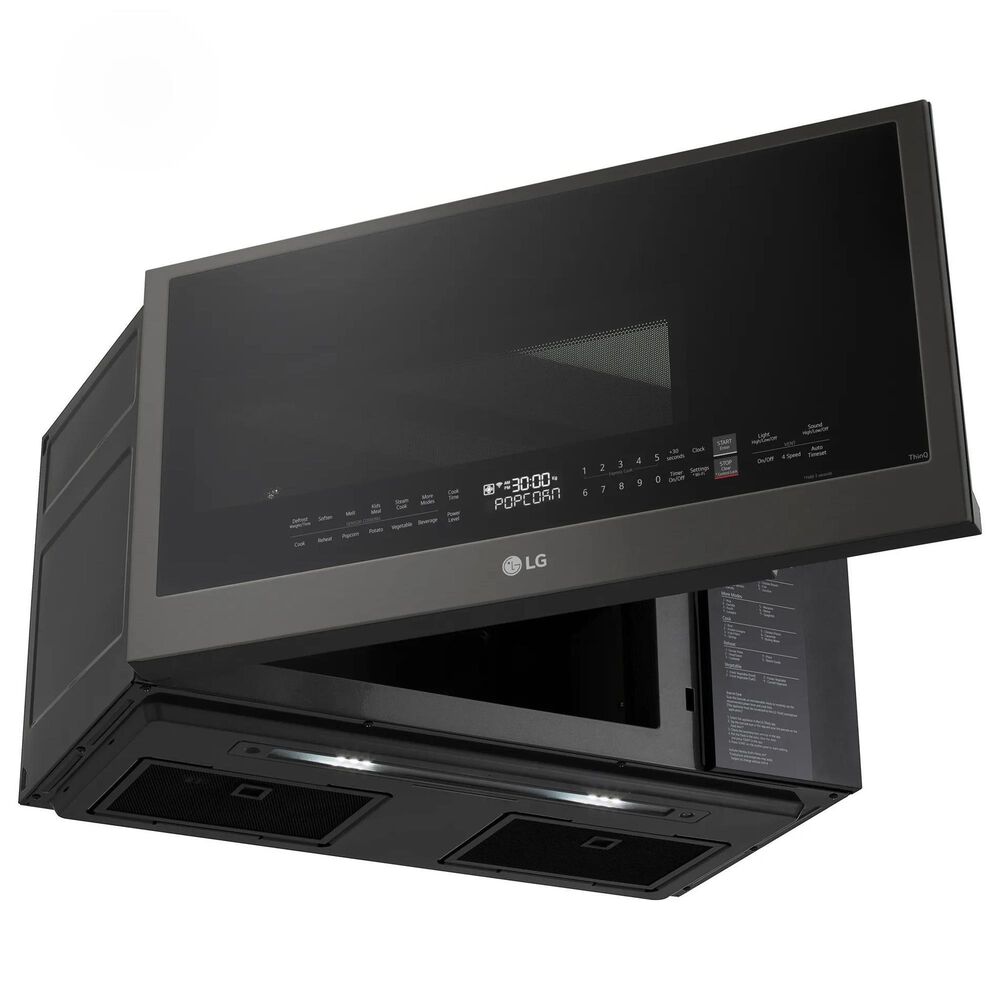 LG 2 Cu. Ft. Over-The-Range Microwave Oven in PrintProof Black Stainless Steel, , large