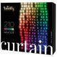 Twinkly 210L 5MM Matt+Clear Flat RGBW lens light curtain, 10 drops of 10 lamps, 5 ft. wide, 7 ft. long, 4 in. lamp spacing, Transparent wire, BT+WiFi, Gen II, IP44, , large