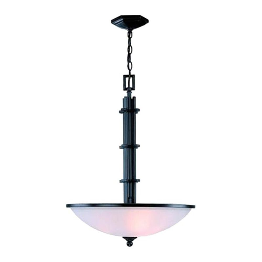 Lite Source Squire Ceiling Lamp in Aged Bronze and Frosted Glass, , large