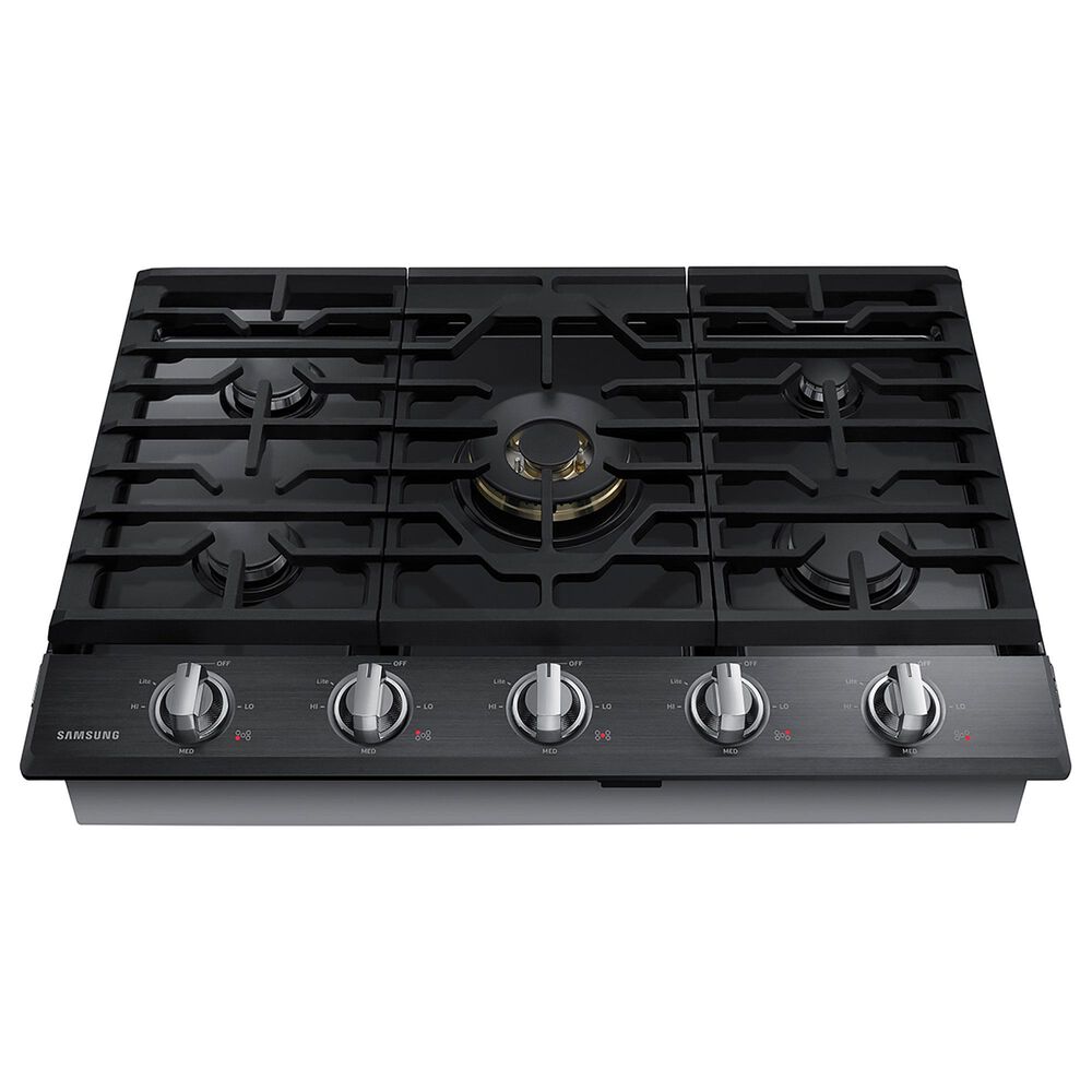 Samsung 2-Piece Kitchen Package with 30&quot; Matte Black Steel Double Wall Oven and 36&quot; Black Stainless Steel Smart Gas Cooktop, , large