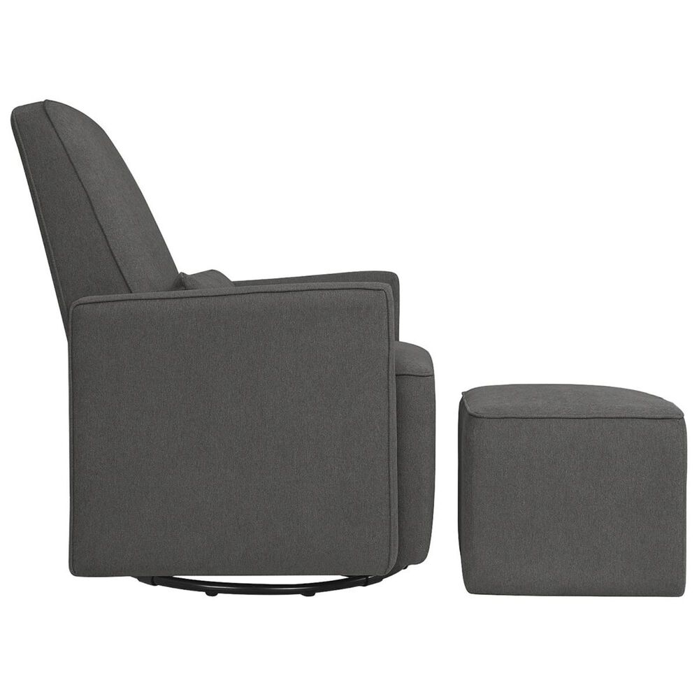 DaVinci Olive All-Purpose Swivel Glider with Bonus Ottoman in Dark Grey, , large