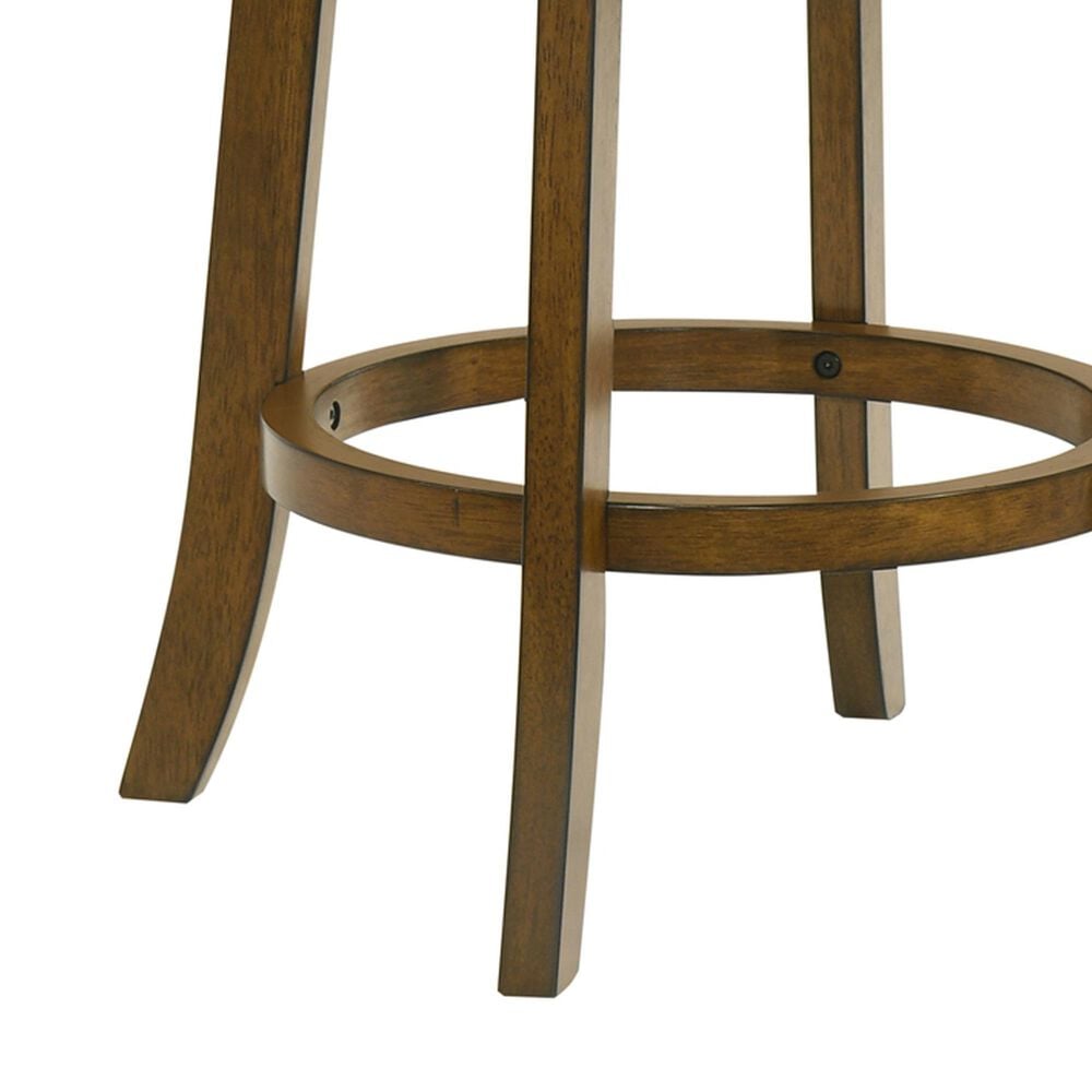 Armen Living Wren Swivel Counter Height Stool with Light Scone Upholstery in Sepia Brown, , large