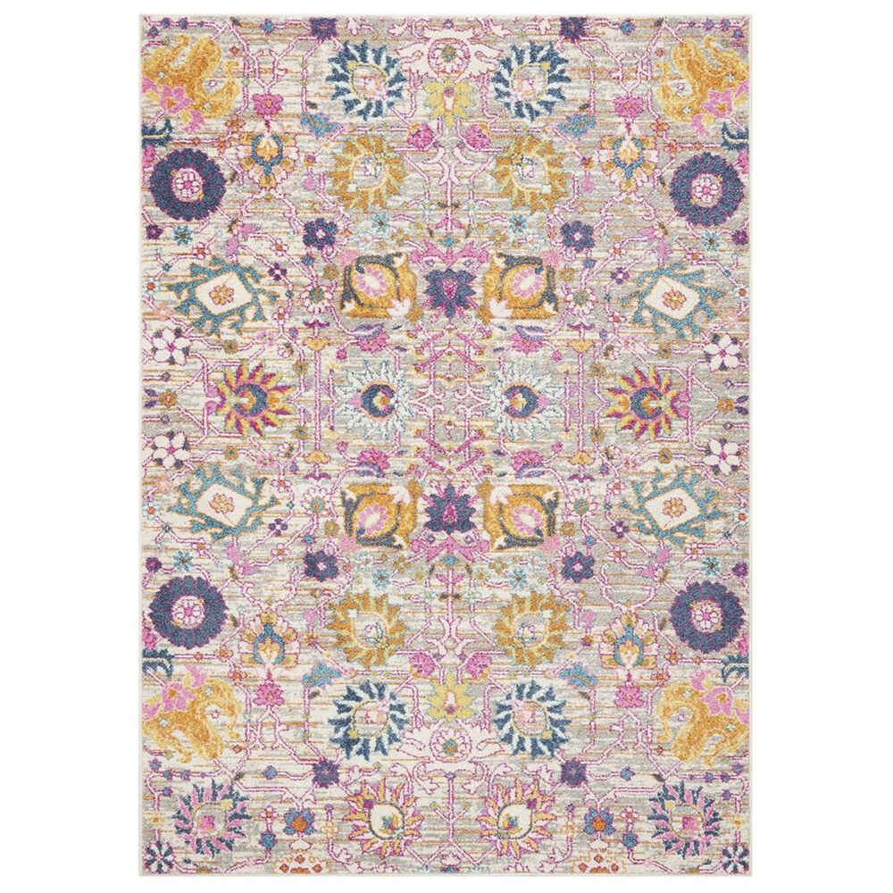 Nourison Passion PSN01 5&#39;3&quot; x 7&#39;3&quot; Silver Area Rug, , large