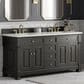 James Martin Vanities Brookfield 72" Double Bathroom Vanity in Black Onyx with 3cm Lime Delight Quartz Top and Rectangular Sinks, , large