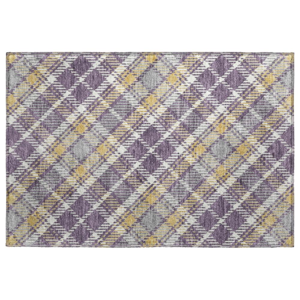 Dalyn Rug Company Soft Essentials Plaid Plum 1"8" x 2"6" Indoor/Outdoor Area Rug, , large