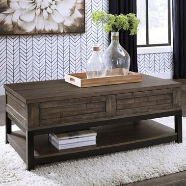 Ashley Johurst Lift Top Cocktail Table in Grayish Brown and Black, , large