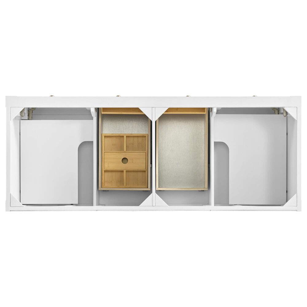 James Martin Vanities Breckenridge 60&quot; Double Bathroom Vanity in Bright White with 3 cm Lime Delight Quartz Top and Rectangular Sinks, , large