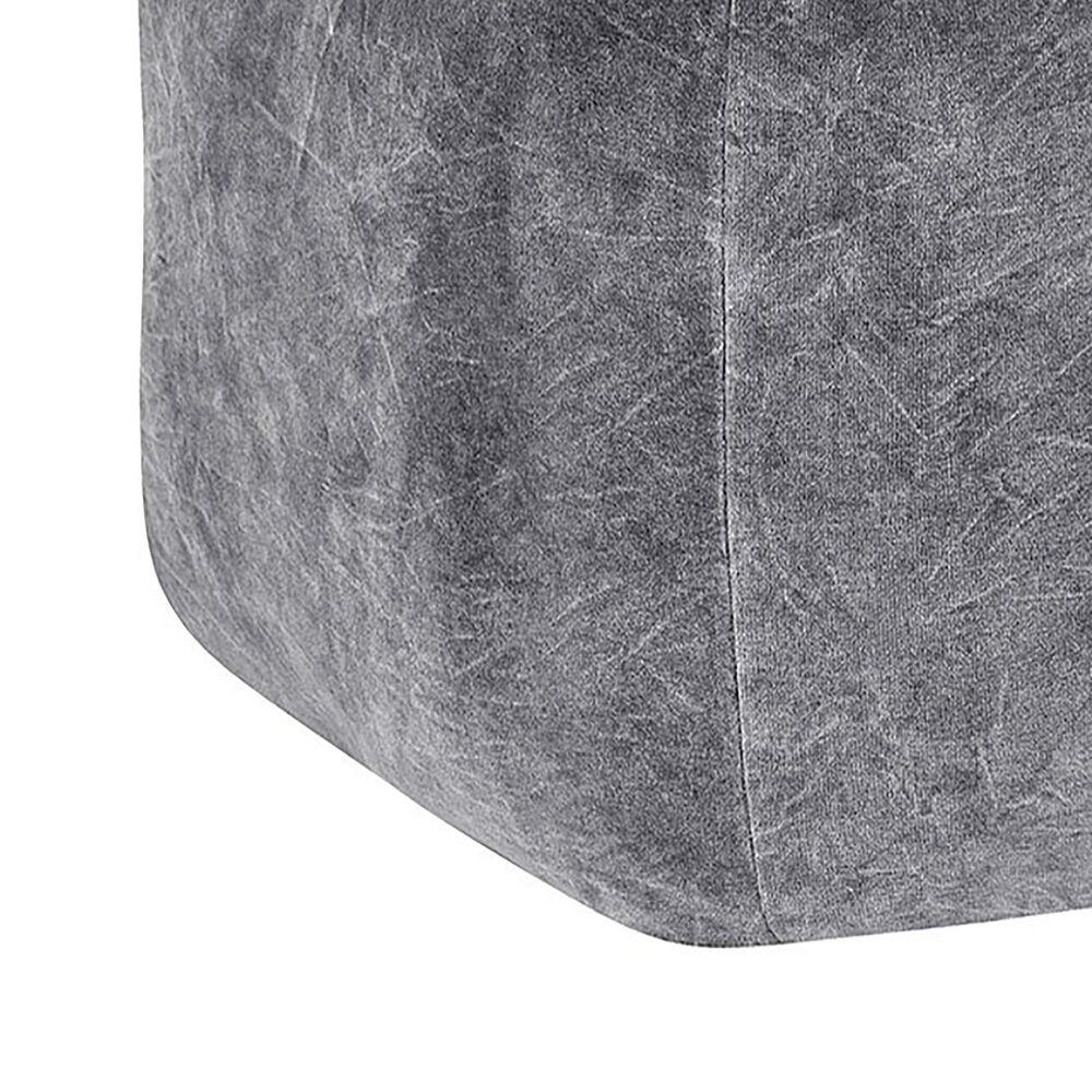 Classic Home Heirloom Pouf Ottoman in Gray Velvet, , large