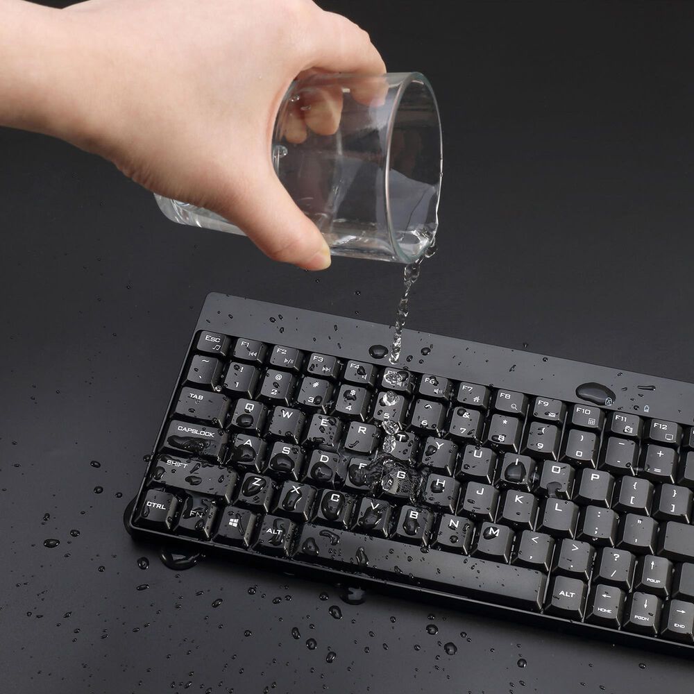 Adesso Wireless Mini Keyboard and Mouse Combo in Black, , large