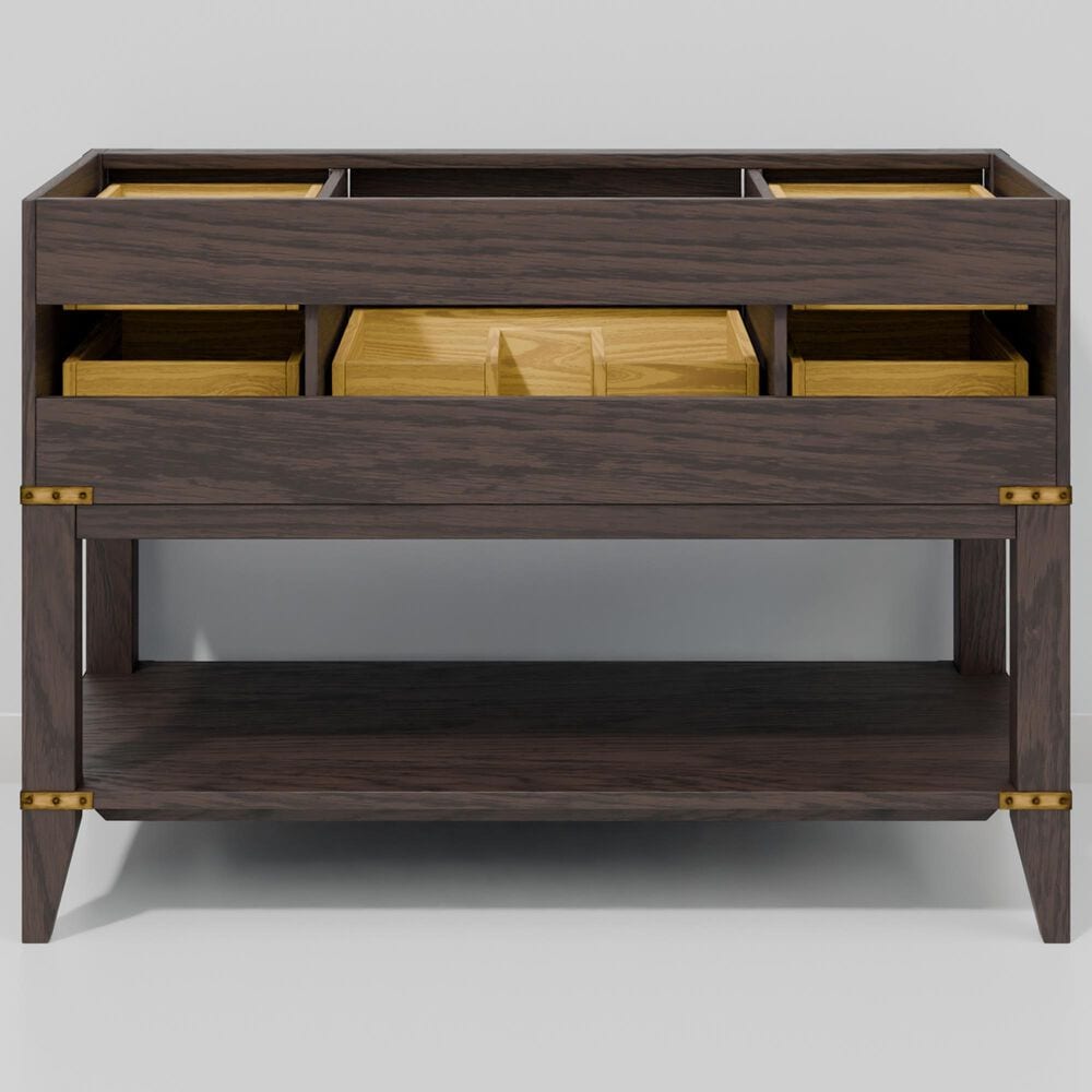 Lexora Home Norwalk 48" Single Bathroom Vanity in Brown Oak with White Carrara Marble Top  and Rectangle Sink, , large