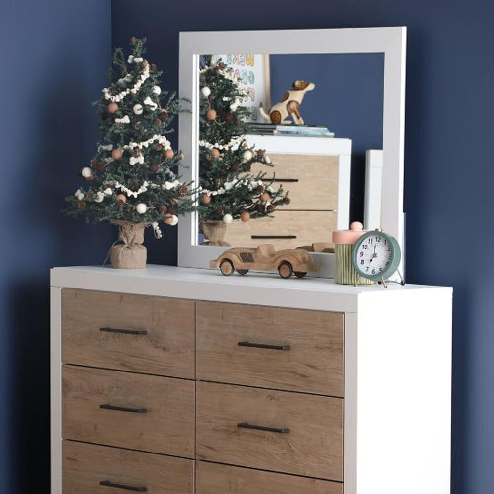 Ashley Charbitt Rectangular Mirror in Matte White, , large