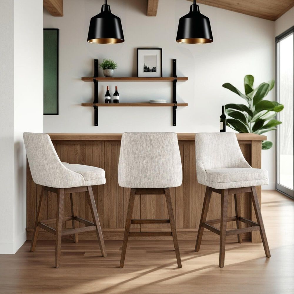 Armen Living Branson 30" Swivel Bar Stool in Brown, , large