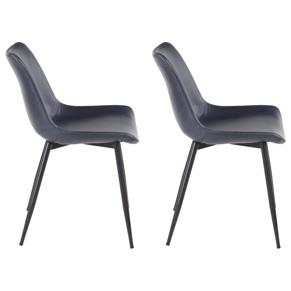 LumiSource Durango Side Chair with Blue Upholstered in Black (Set of 2), , large