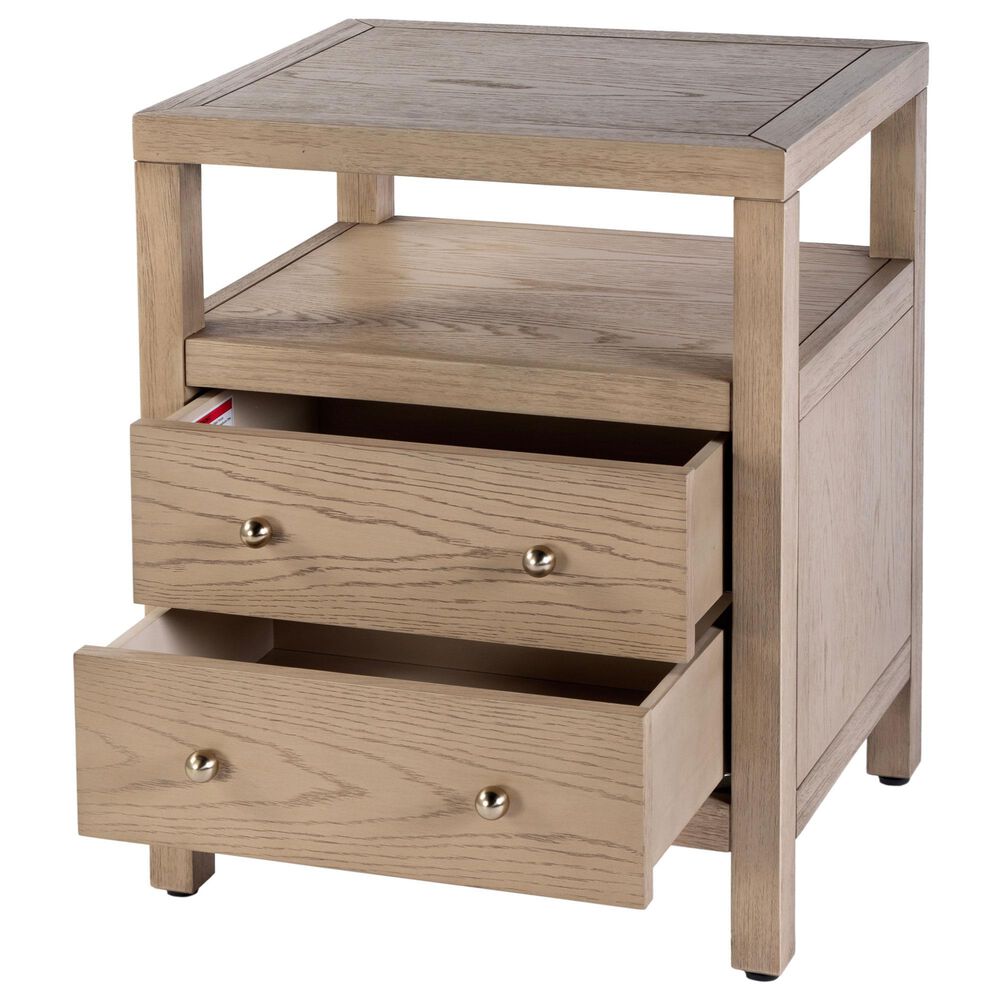 Butler Specialty Company Nora 2 Drawer Nightstand with Open Shelf in Light Oak, , large