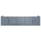 Lexora Home Geneva 80" Double Bathroom Vanity in Dark Grey with 2 cm White Carrara Marble Top and Rectangular Sinks, , large