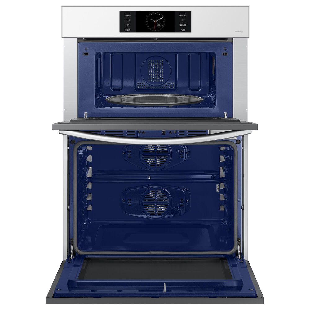 Samsung Bespoke 2-Piece Kitchen Package with White Bespoke 30" Combination Wall Oven and Black 36" Induction Cooktop, , large