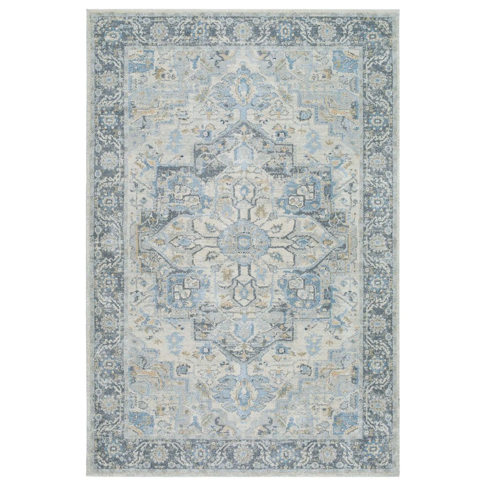 Surya Avellino 5"3" x 7" Light Beige, Gray, Pale Blue, Deep Teal, Denim, Tan and Light Olive Area Rug, , large
