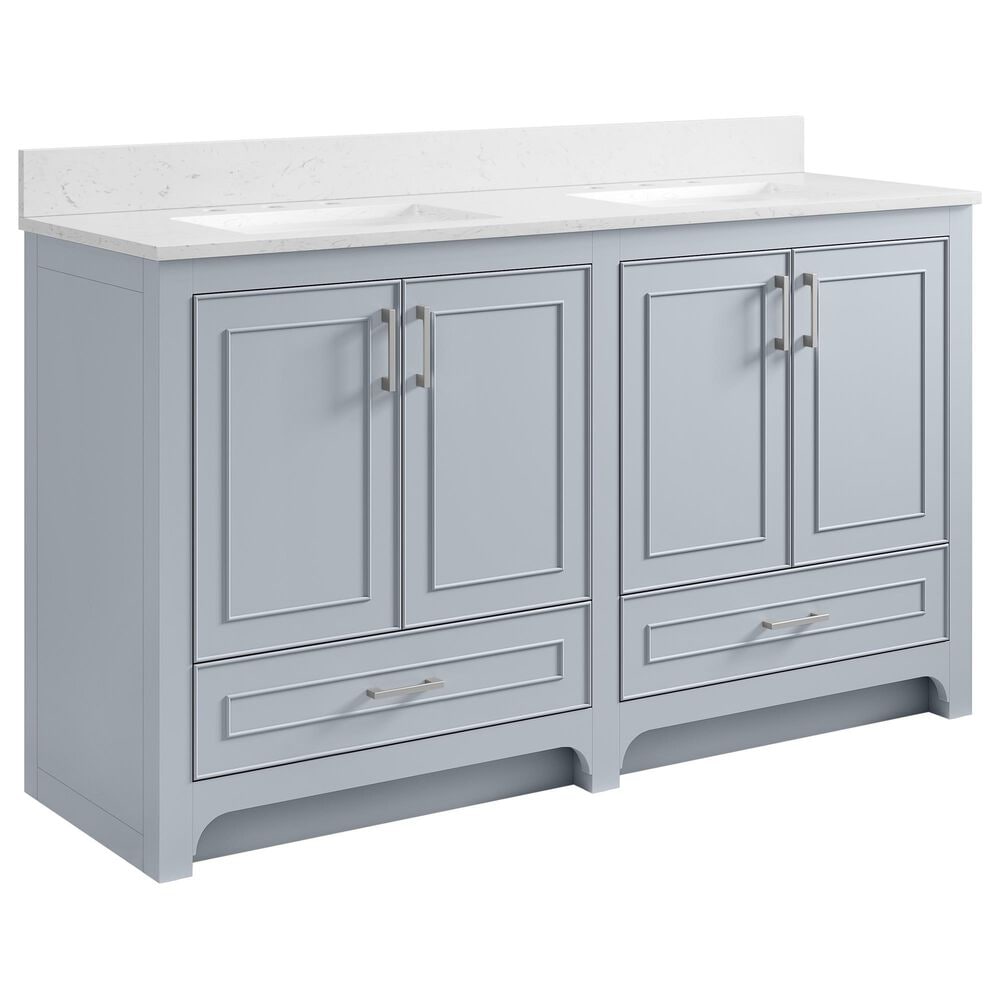 37B Lucerne 60" Double Bathroom Vanity in Soft Blue with Marble Top and Backsplash, , large