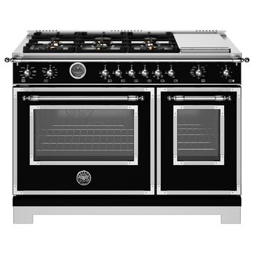 Bertazzoni Heritage 4.6 Cu. Ft. Freestanding Dual Fuel Range in Nero Matt, , large