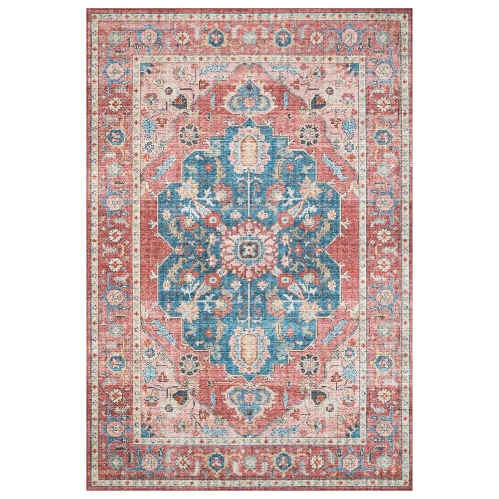 Loloi II Skye SKY-05 7"6" x 9"6" Brick and Ocean Area Rug, , large
