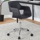 LumiSource Margarite Swivel Task Chair with Black Faux Leather Cushion in Chrome, , large