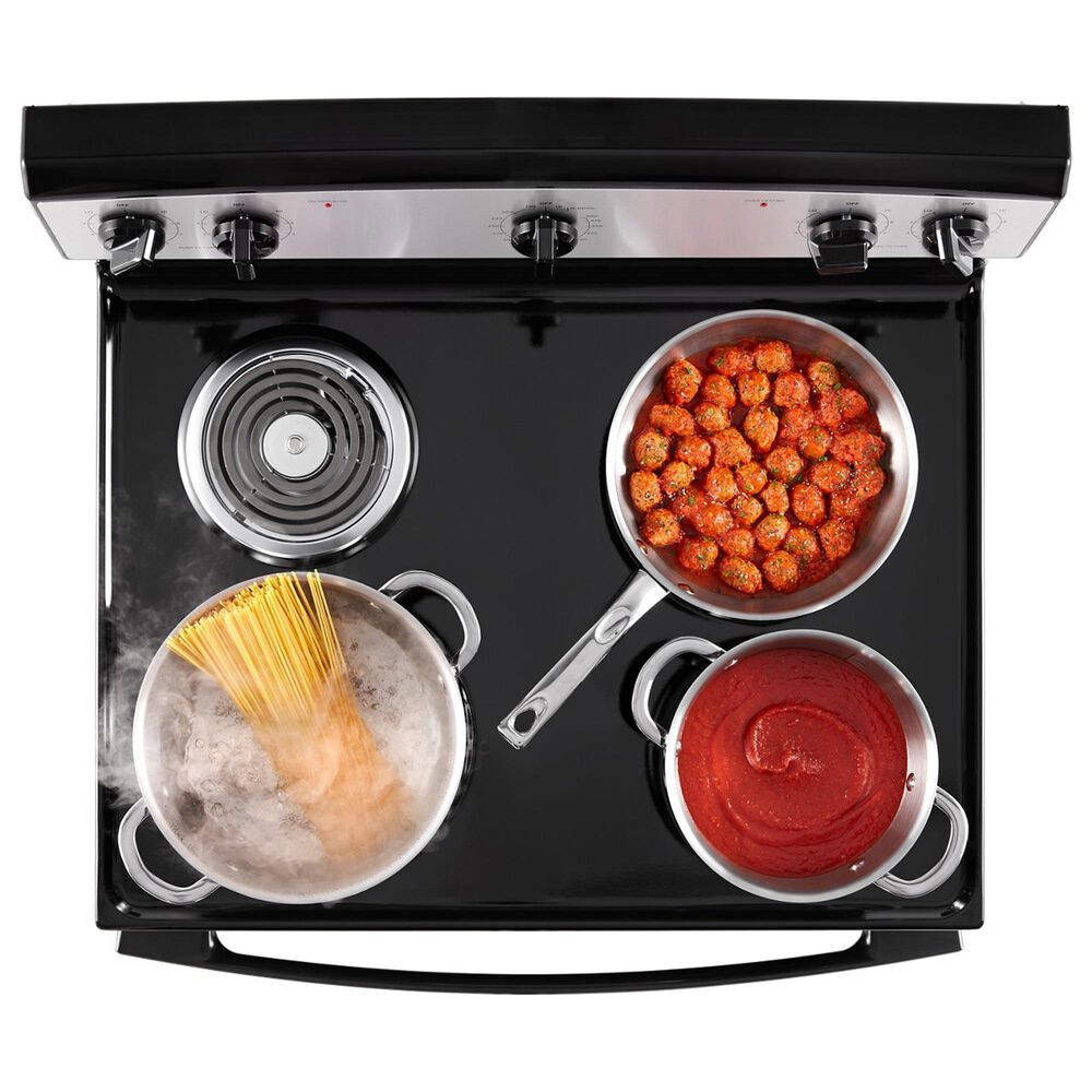 Amana 30&quot; Freestanding Electric Range with Easy-Clean Glass Door in Black, , large