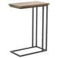 Maple and Jade C-Shaped Accent End Table in Distressed Brown and Black, , large