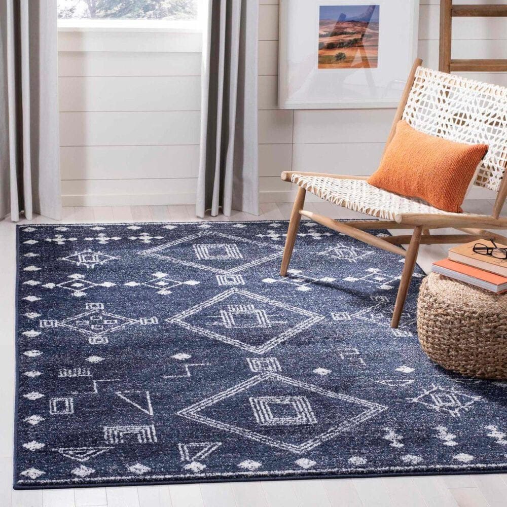 Safavieh Adirondack ADR208N 3&#39; x 5&#39; Navy and Silver Area Rug, , large
