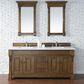 James Martin Vanities Brookfield 72" Double Bathroom Vanity in Country Oak with 3 cm White Zeus Quartz Top and Rectangular Sinks, , large