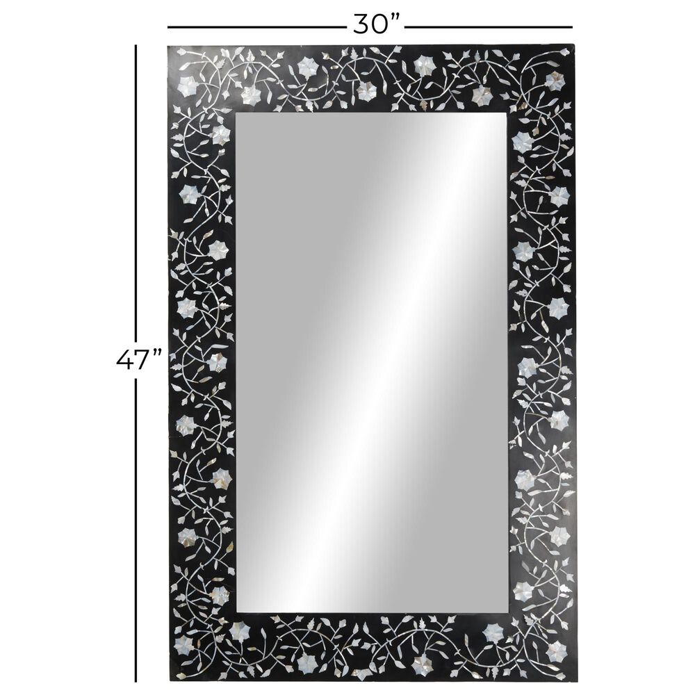 Maple and Jade 30&quot; x 47&quot; Wall Mirror in Black and White, , large